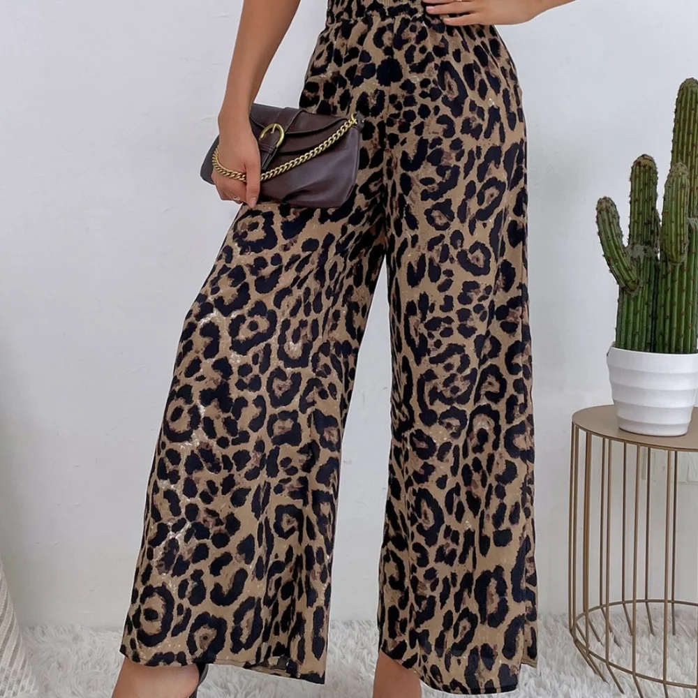 Leopard Print Wide-Leg Pants - Picture 5 of 7